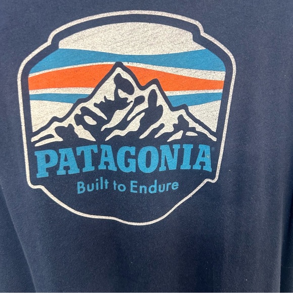 Patagonia Men’s LARGE Slim Fit “Built To Endure” Soft Tee Recycled Organic - Picture 3 of 4